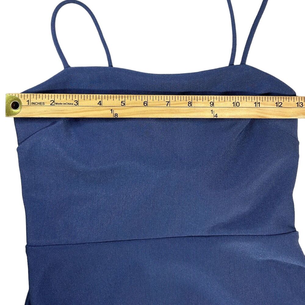 Urban Outfitters Blue A-Line Skater Mini Dress S Back Bow Tie Open Back - Picture 9 of 10